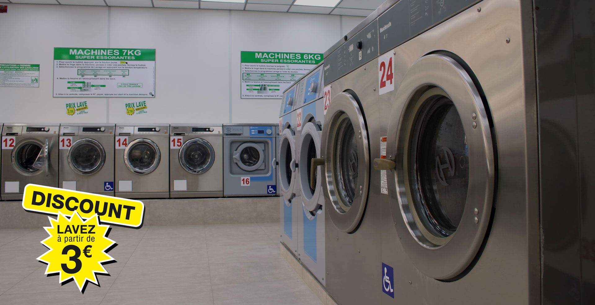 Laverie automatique rue de Prague 75012 paris, machine 7 à 18kg et séchage 12kg